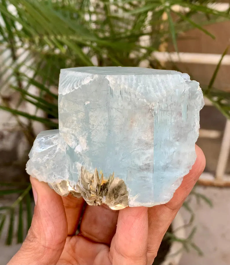 Blue Aquamarine Crystal with Mica from Pakistan - 256 Gram