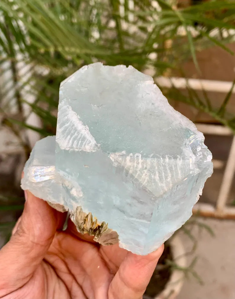 Blue Aquamarine Crystal with Mica from Pakistan - 256 Gram
