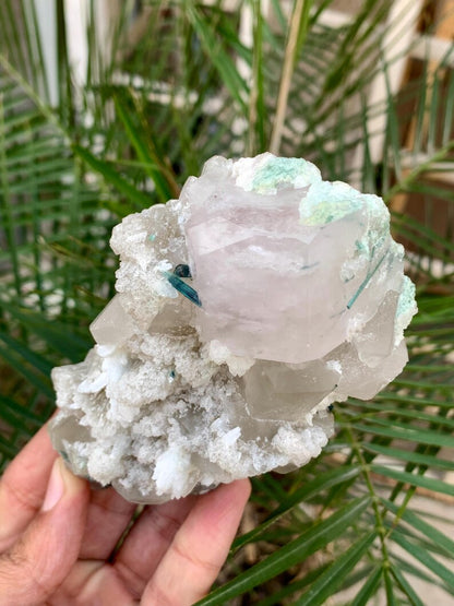 Pink Morganite with Blue Tourmaline and Quartz combined specimen from Afghanistan - 342 Gram