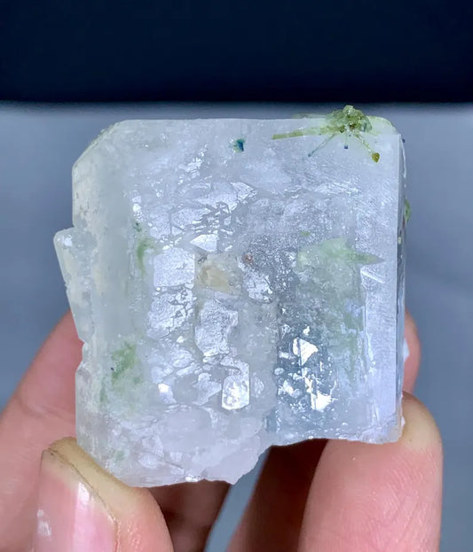 Aquamorganite Crystal with Green Tourmalines from Afghanistan - 64 Grams