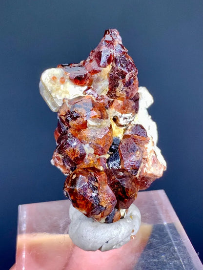 Etched Red Spessartite Garnet with Mica from Pakistan - 13 Gram