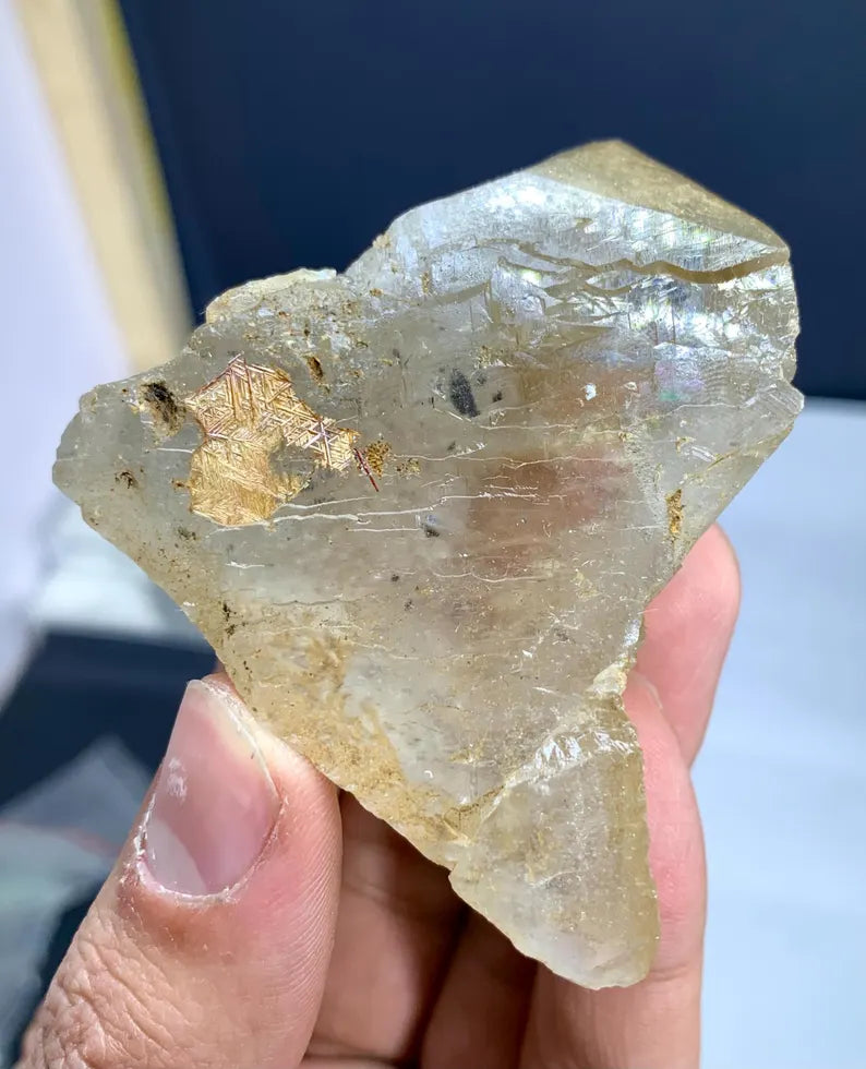 Golden Sagenite Rutile on Quartz from Pakistan - 167 Gram