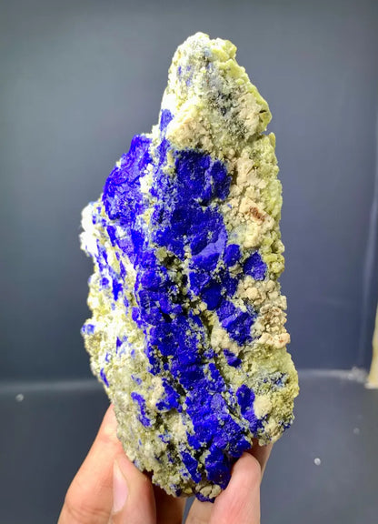 Ink Blue Lazurirte with Pyrite Specimen from Afghanistan - 296 Gram
