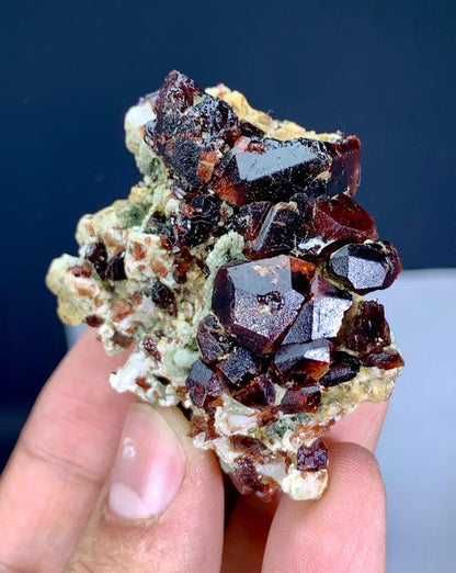 Etched Red Spessartite Garnet Cluster from Pakistan - 123 Gram
