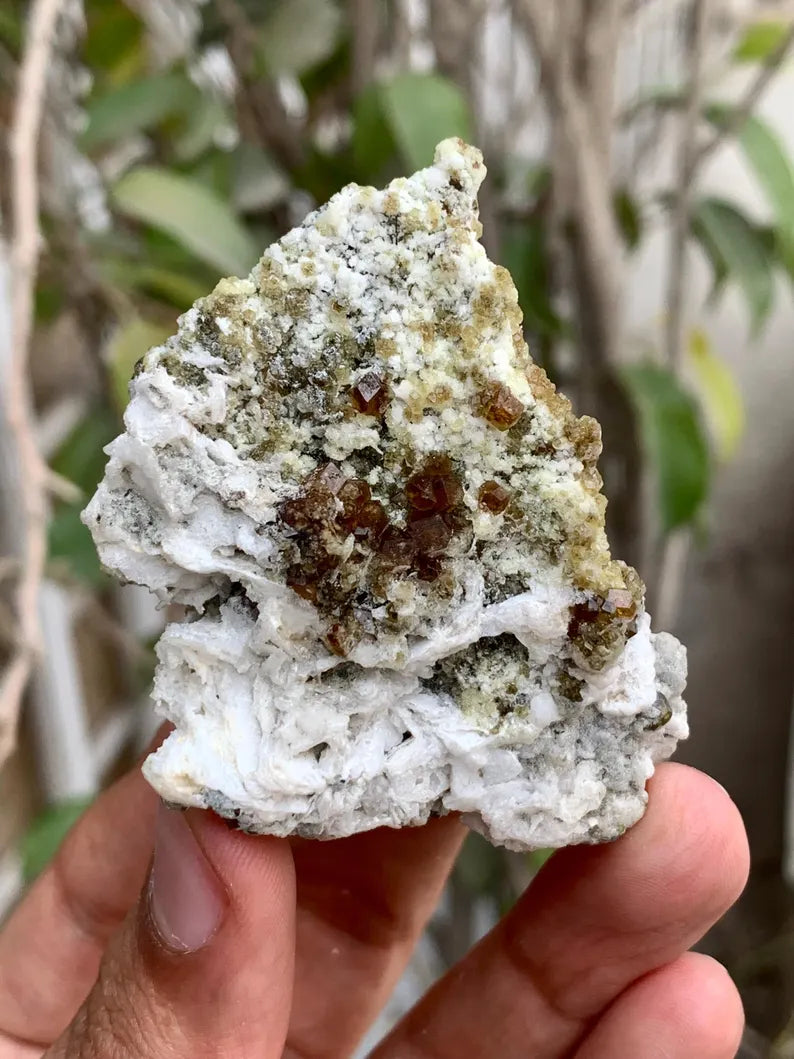 Rare Andradite Garnet Crystals on Matrix from Pakistan - 124 Gram