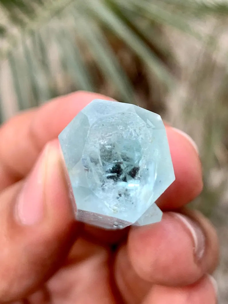 Diamond Cut Blue Aquamarine Crystals Gem from Afghanistan
