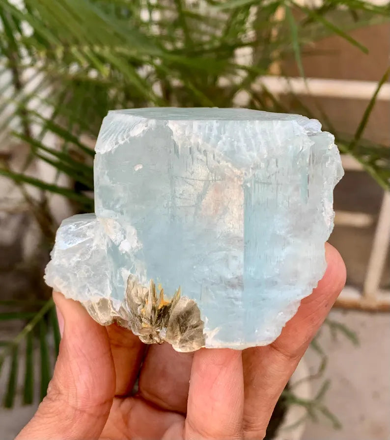 Blue Aquamarine Crystal with Mica from Pakistan - 256 Gram