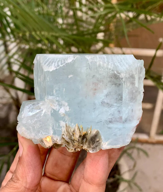Blue Aquamarine Crystal with Mica from Pakistan - 256 Gram