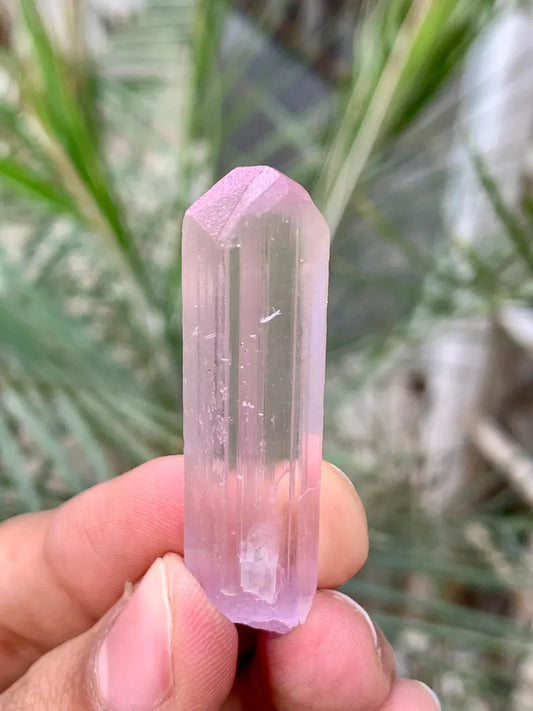 Transparent Pink FLuorescent Kunzite Crystal from Afghanistan - 11 Gram