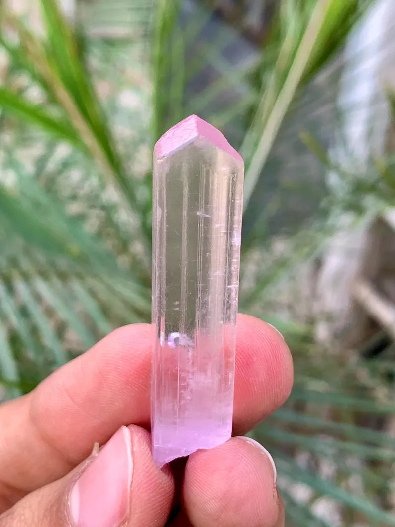 Transparent Pink FLuorescent Kunzite Crystal from Afghanistan - 11 Gram