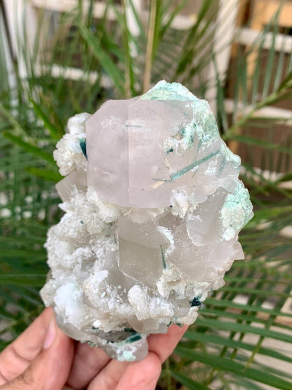 Pink Morganite with Blue Tourmaline and Quartz combined specimen from Afghanistan - 342 Gram