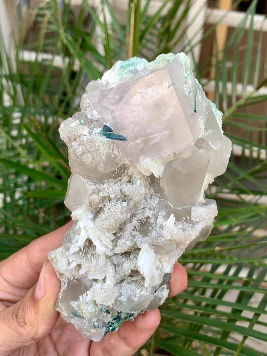Pink Morganite with Blue Tourmaline and Quartz combined specimen from Afghanistan - 342 Gram