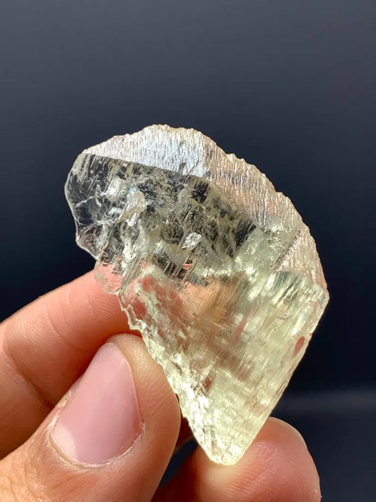 Fluorescent Yellow Triphane Kunzite Crystal from Afghanistan - 12 Gram