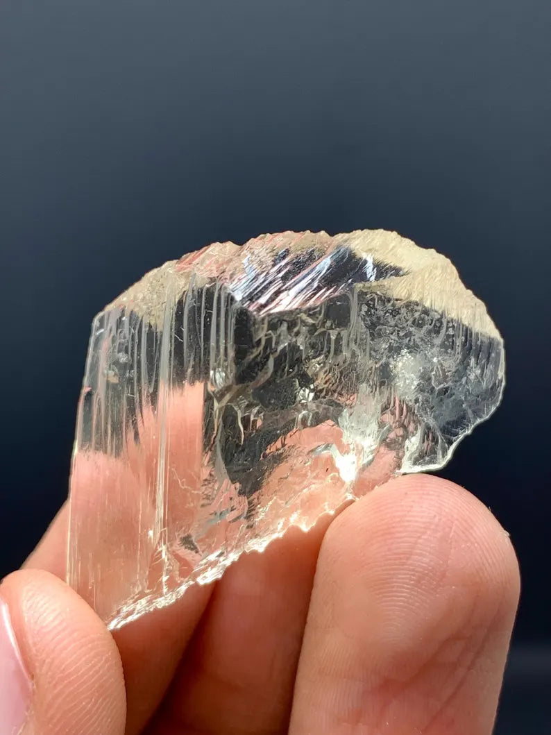 Fluorescent Yellow Triphane Kunzite Crystal from Afghanistan - 12 Gram
