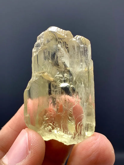 Fluorescent Yellow TripahenKunzite Crystal from Afghanistan