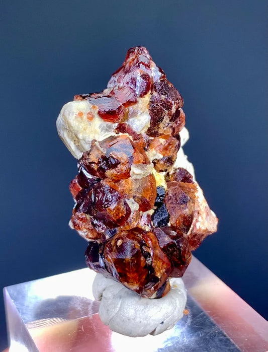 Etched Red Spessartite Garnet with Mica from Pakistan - 13 Gram