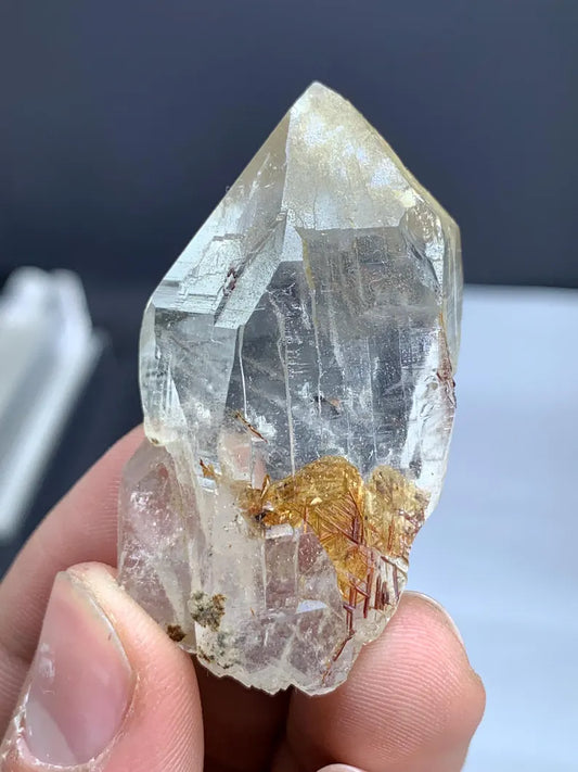 Golden Sagenite Rutile on Quartz from Pakistan - 28 Gram