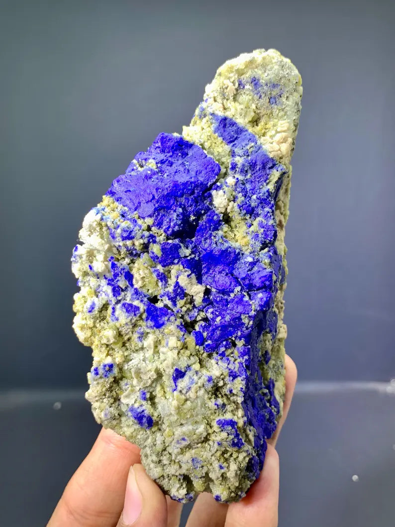 Ink Blue Lazurirte with Pyrite Specimen from Afghanistan - 296 Gram