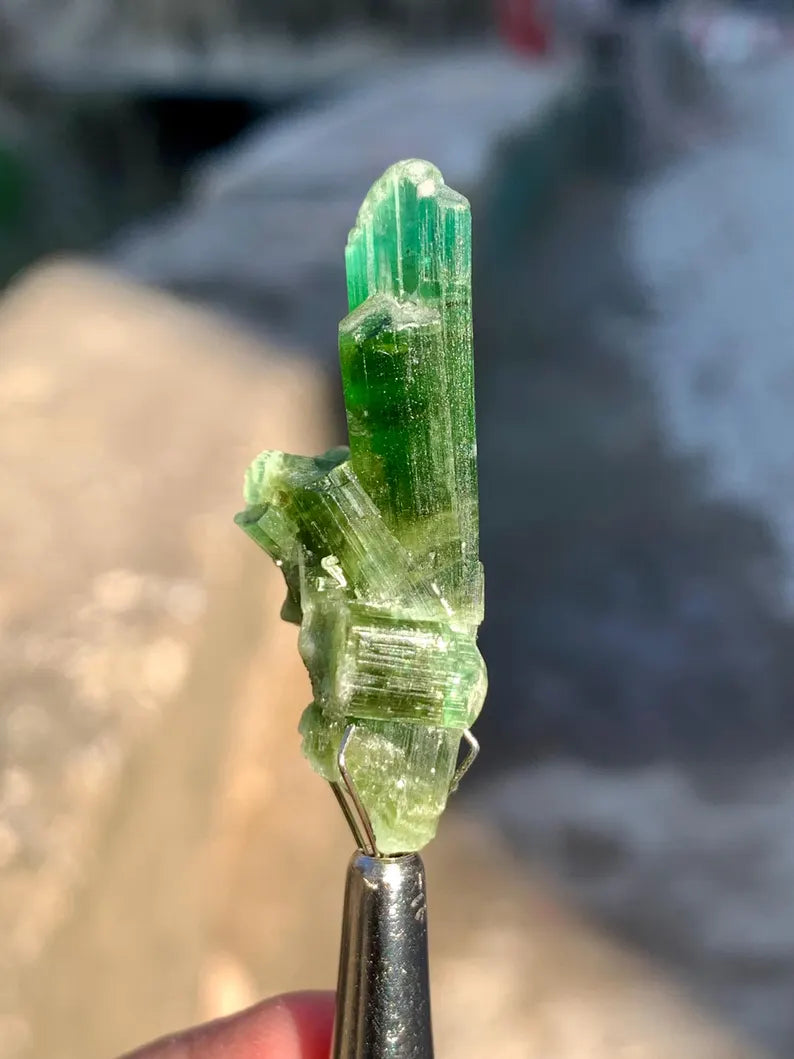 Bluish Green Tourmaline Crystal from Afghanistan - 27.00 Carats