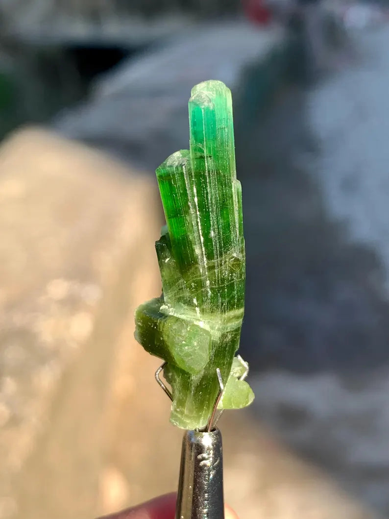 Bluish Green Tourmaline Crystal from Afghanistan - 27.00 Carats