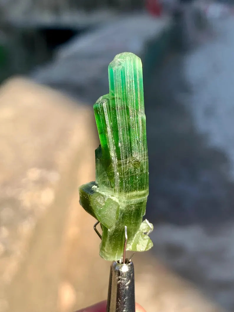 Bluish Green Tourmaline Crystal from Afghanistan - 27.00 Carats