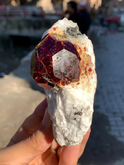 Collection Grade Red Garnet Crystal on Matrix from Pakistan - 298 Gram