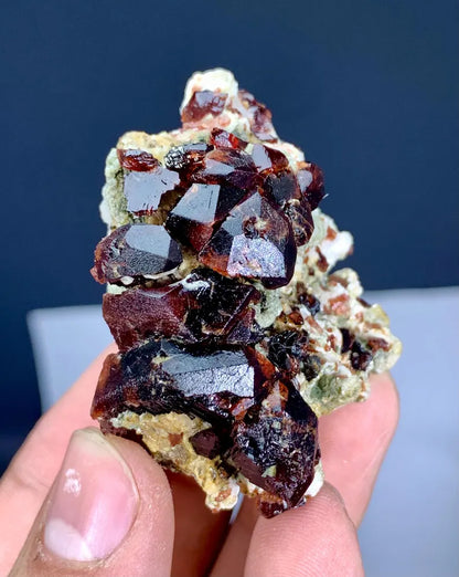 Etched Red Spessartite Garnet Cluster from Pakistan - 123 Gram