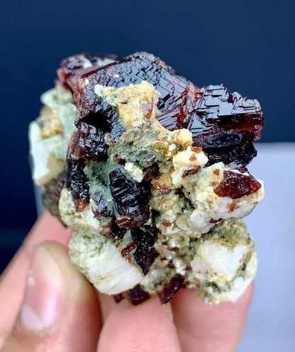 Etched Red Spessartite Garnet Cluster from Pakistan - 123 Gram