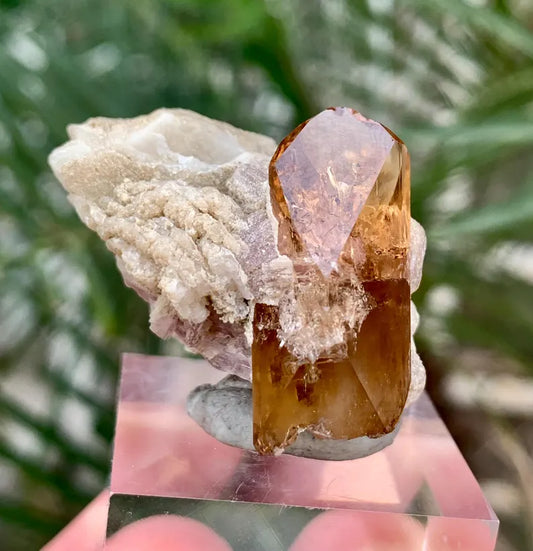 Golden Topaz with Lepidolite from Pakistan - 18 Gram