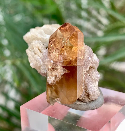 Golden Topaz with Lepidolite from Pakistan - 18 Gram