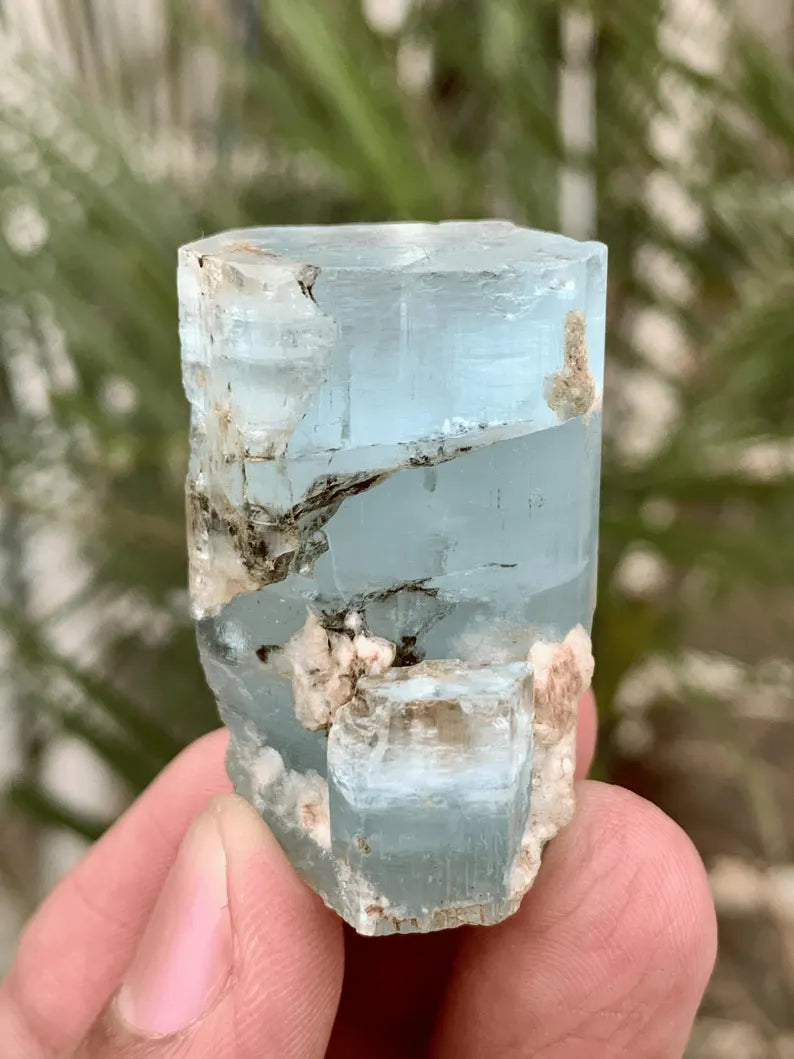 Blue Aquamarine Var Beryl Crystal from Pakistan - 28 Gram
