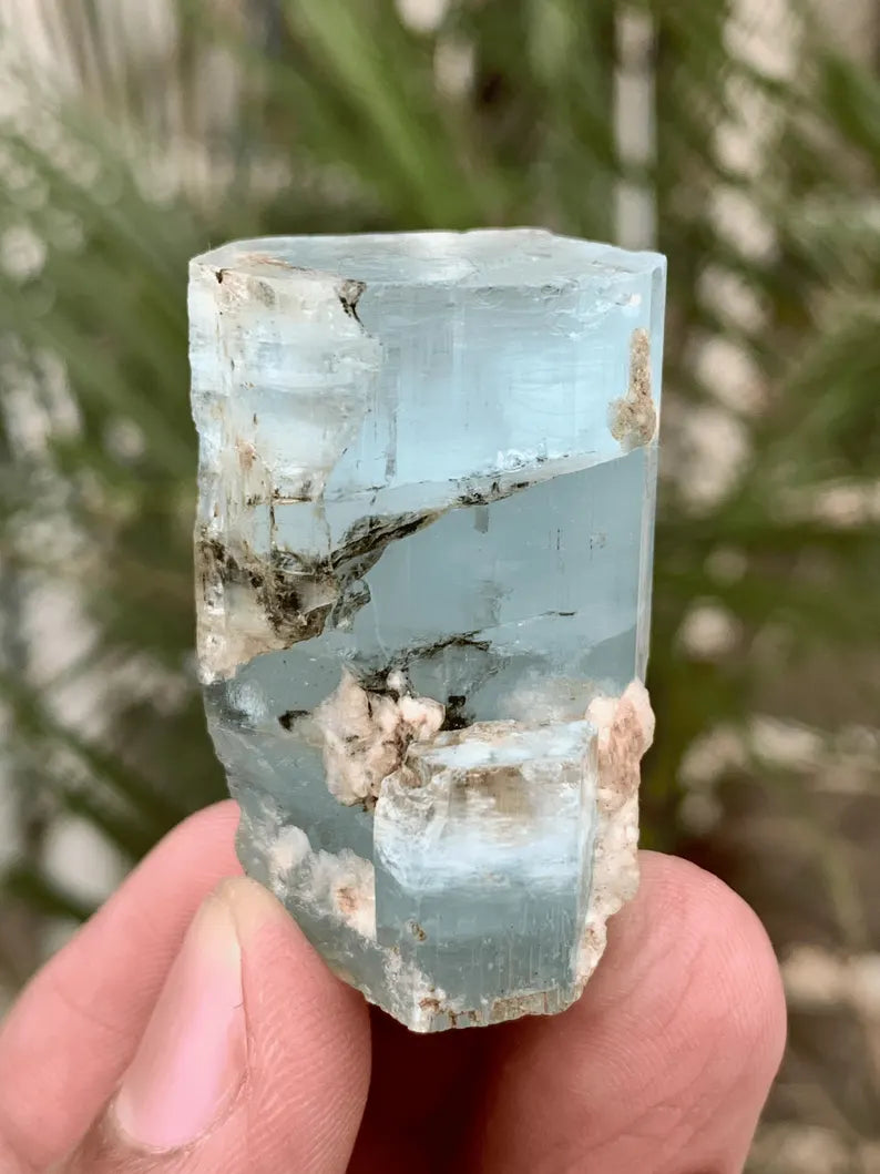 Blue Aquamarine Var Beryl Crystal from Pakistan - 28 Gram