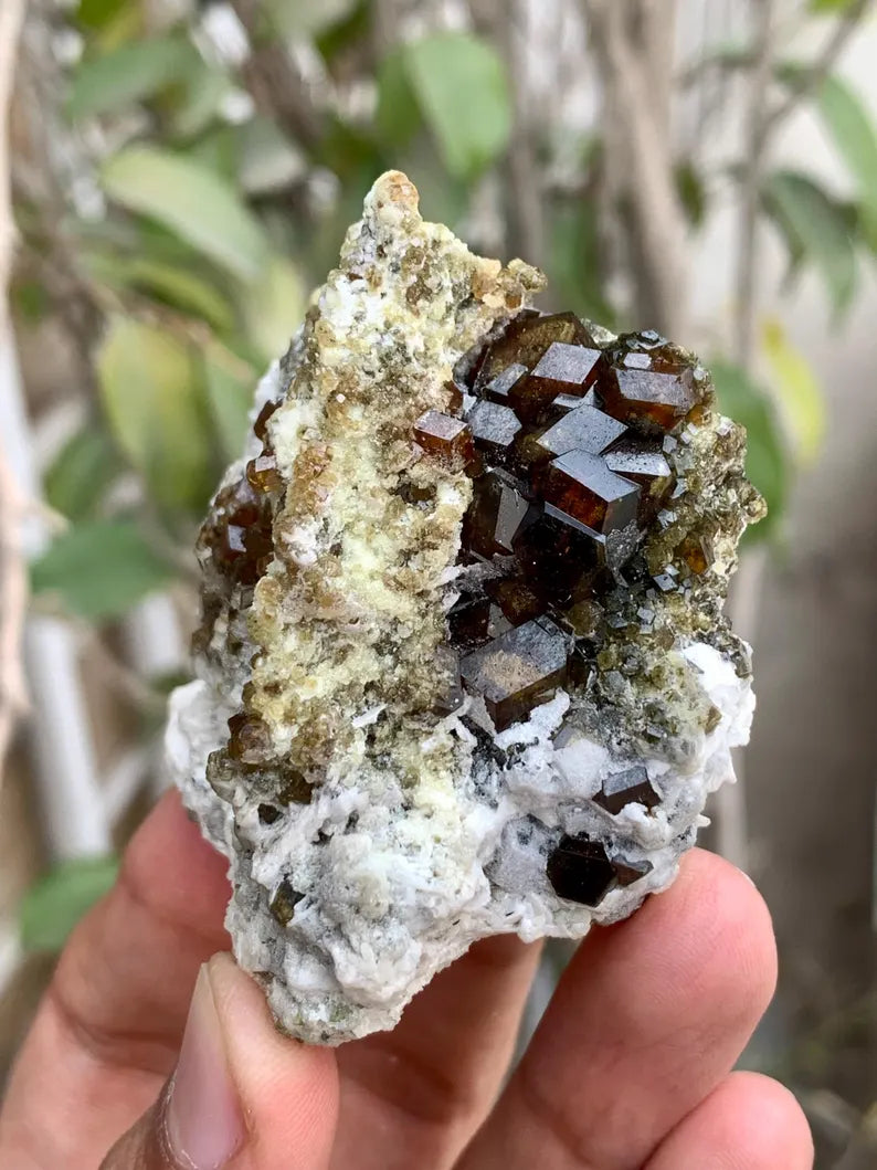 Rare Andradite Garnet Crystals on Matrix from Pakistan - 124 Gram