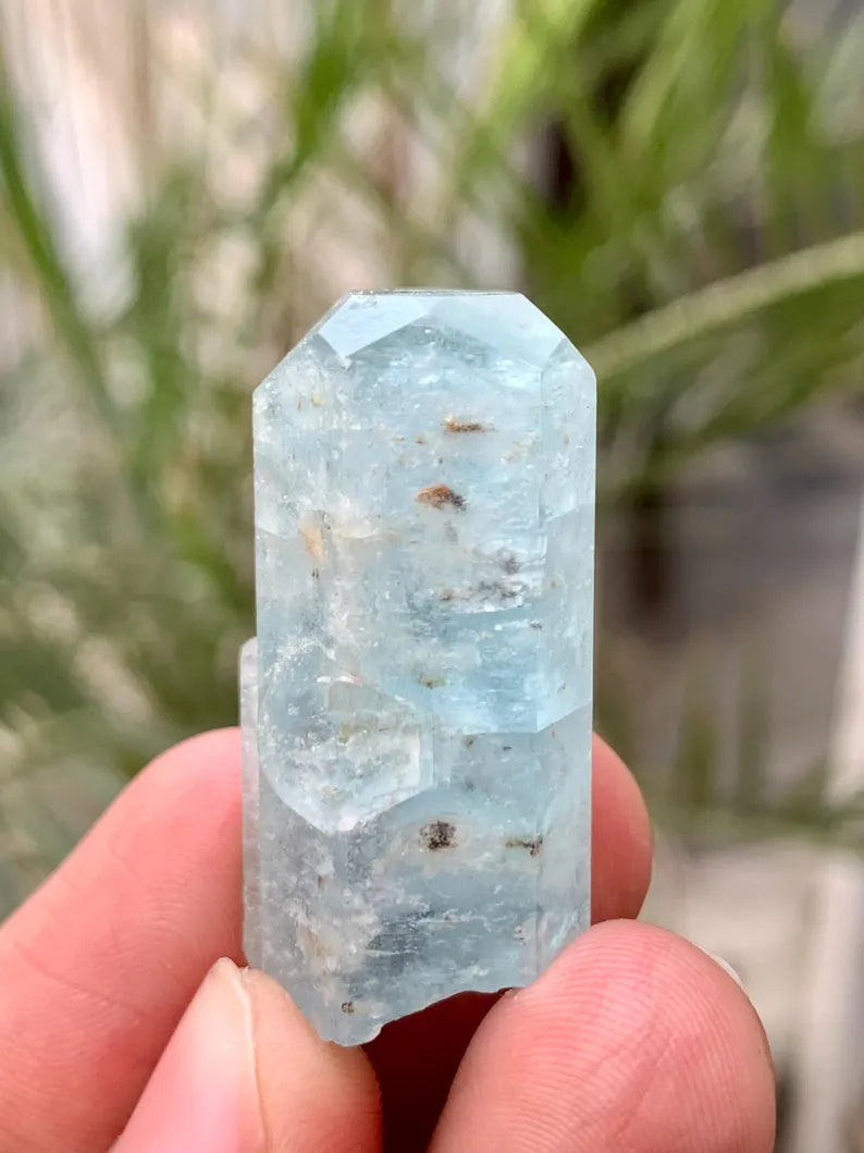 Diamond Cut Blue Aquamarine Crystals Gem from Afghanistan
