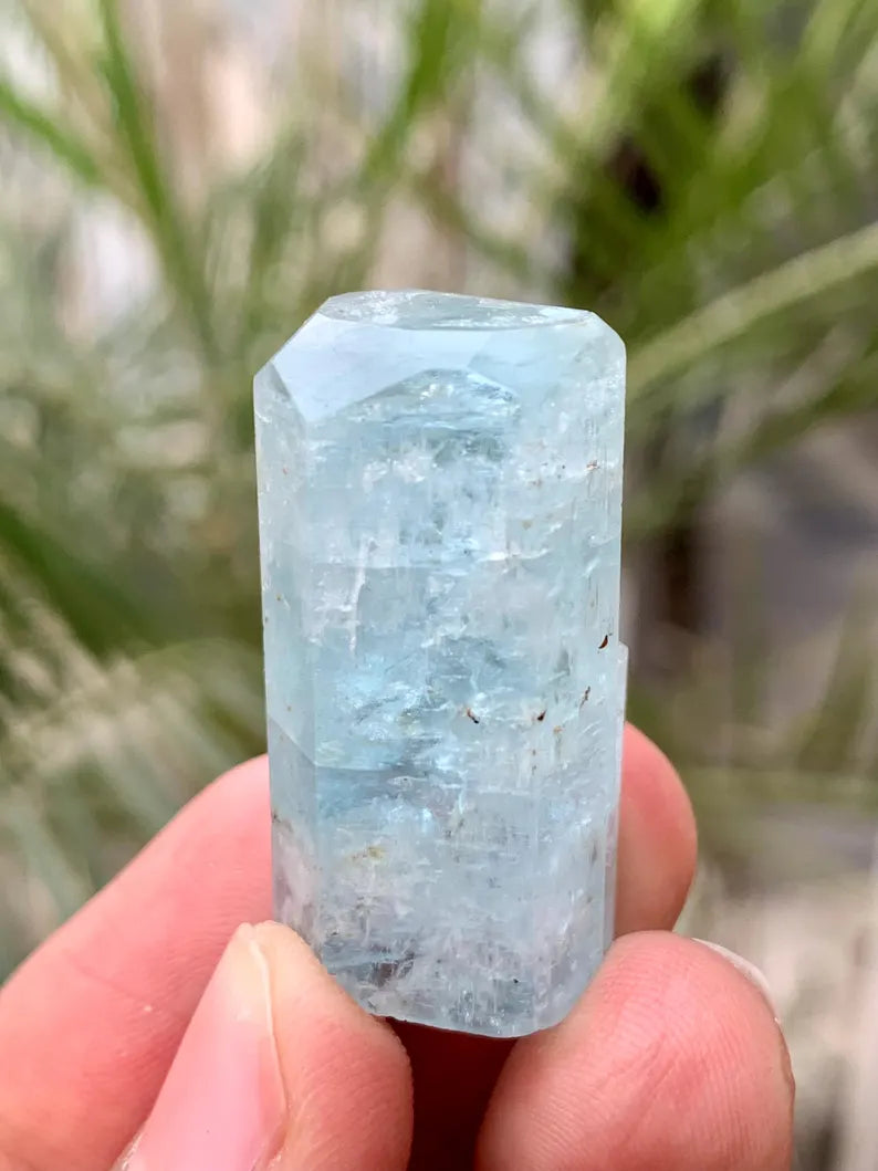 Diamond Cut Blue Aquamarine Crystals Gem from Afghanistan