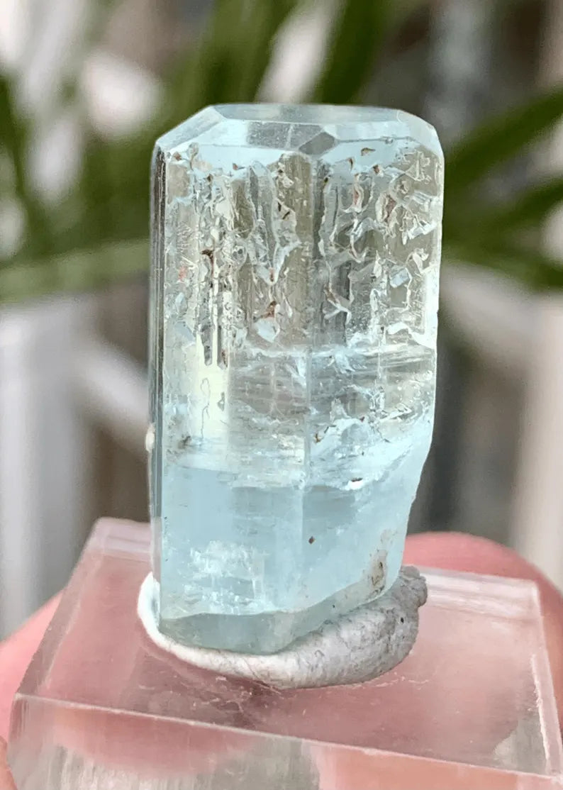 TRansparent Blue Diamond CUt Aquamarine Crystal from Pakistan - 53.00 Carats