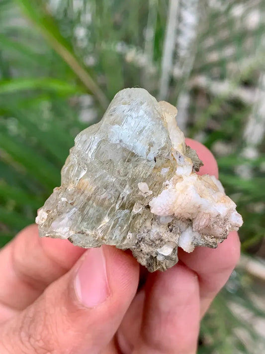 Etched Blue Aquamarine with Pink Apatite from Pakistan - 30 Gram