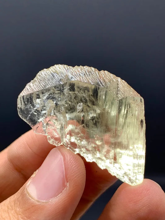 Fluorescent Yellow Triphane Kunzite Crystal from Afghanistan - 12 Gram