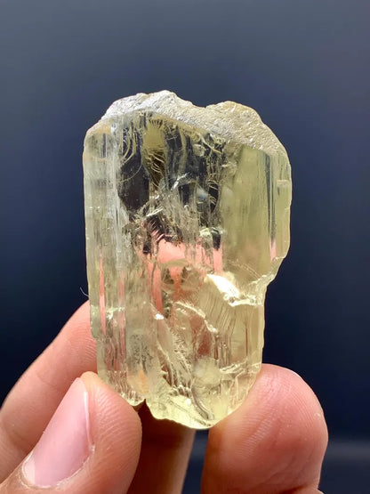 Fluorescent Yellow TripahenKunzite Crystal from Afghanistan
