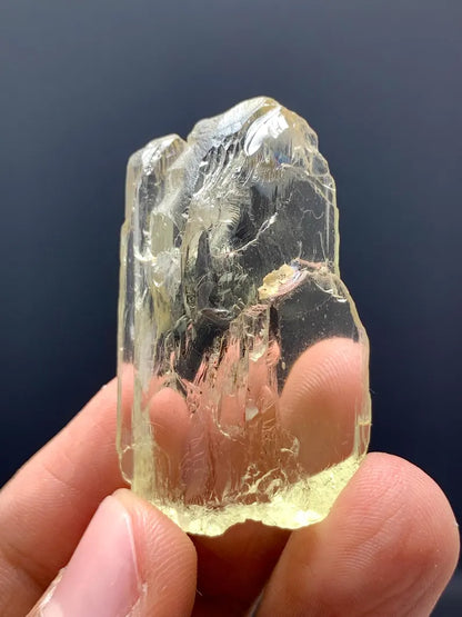 Fluorescent Yellow TripahenKunzite Crystal from Afghanistan