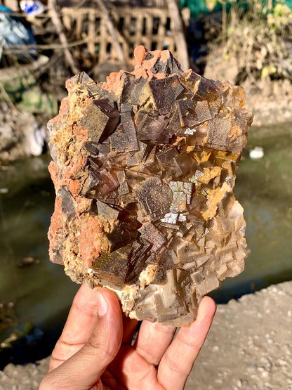 Cubic Purple Phantom Fluorite Specimen from Pakistan - 515 Gram