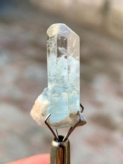 Transparent Diamond Cut Blue Aquamarine with DNA inclsuions from Pakistan