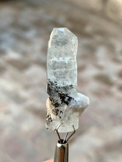 Diamond Cut Blue Aquamarine with Black Tourmaline from Pakistan - 32.50 Carats