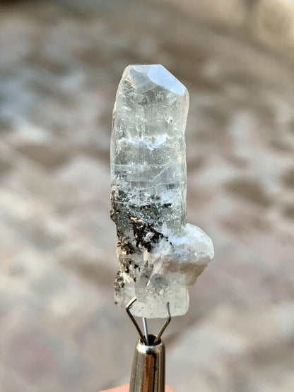 Diamond Cut Blue Aquamarine with Black Tourmaline from Pakistan - 32.50 Carats