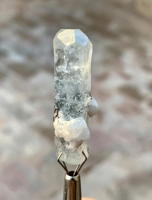 Diamond Cut Blue Aquamarine with Black Tourmaline from Pakistan - 32.50 Carats