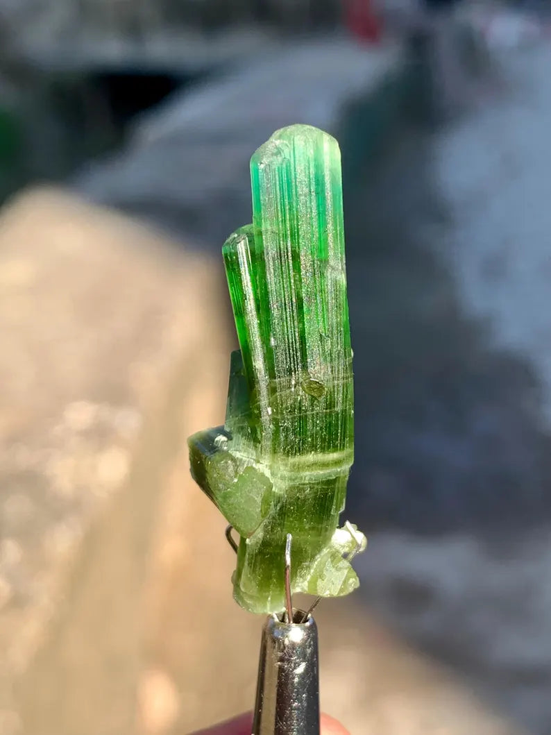 Bluish Green Tourmaline Crystal from Afghanistan - 27.00 Carats