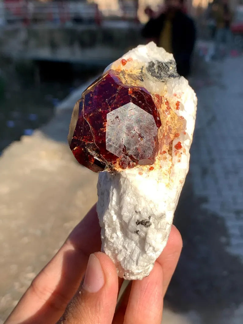 Collection Grade Red Garnet Crystal on Matrix from Pakistan - 298 Gram