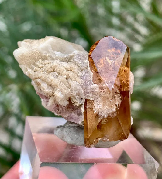 Golden Topaz with Lepidolite from Pakistan - 18 Gram