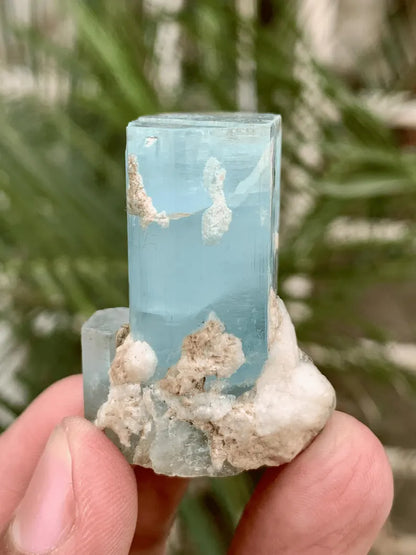 Blue Aquamarine Var Beryl Crystal from Pakistan - 28 Gram