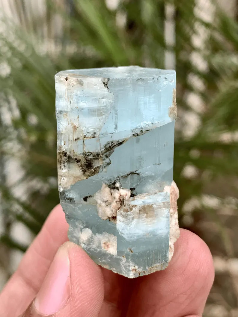 Blue Aquamarine Var Beryl Crystal from Pakistan - 28 Gram